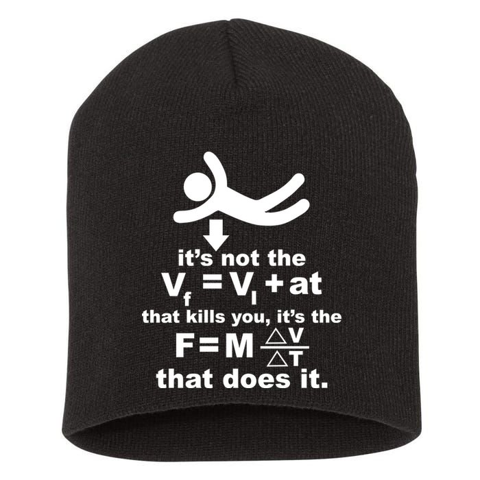 It's Not The Velocity That Kills You It's The Fall Short Acrylic Beanie