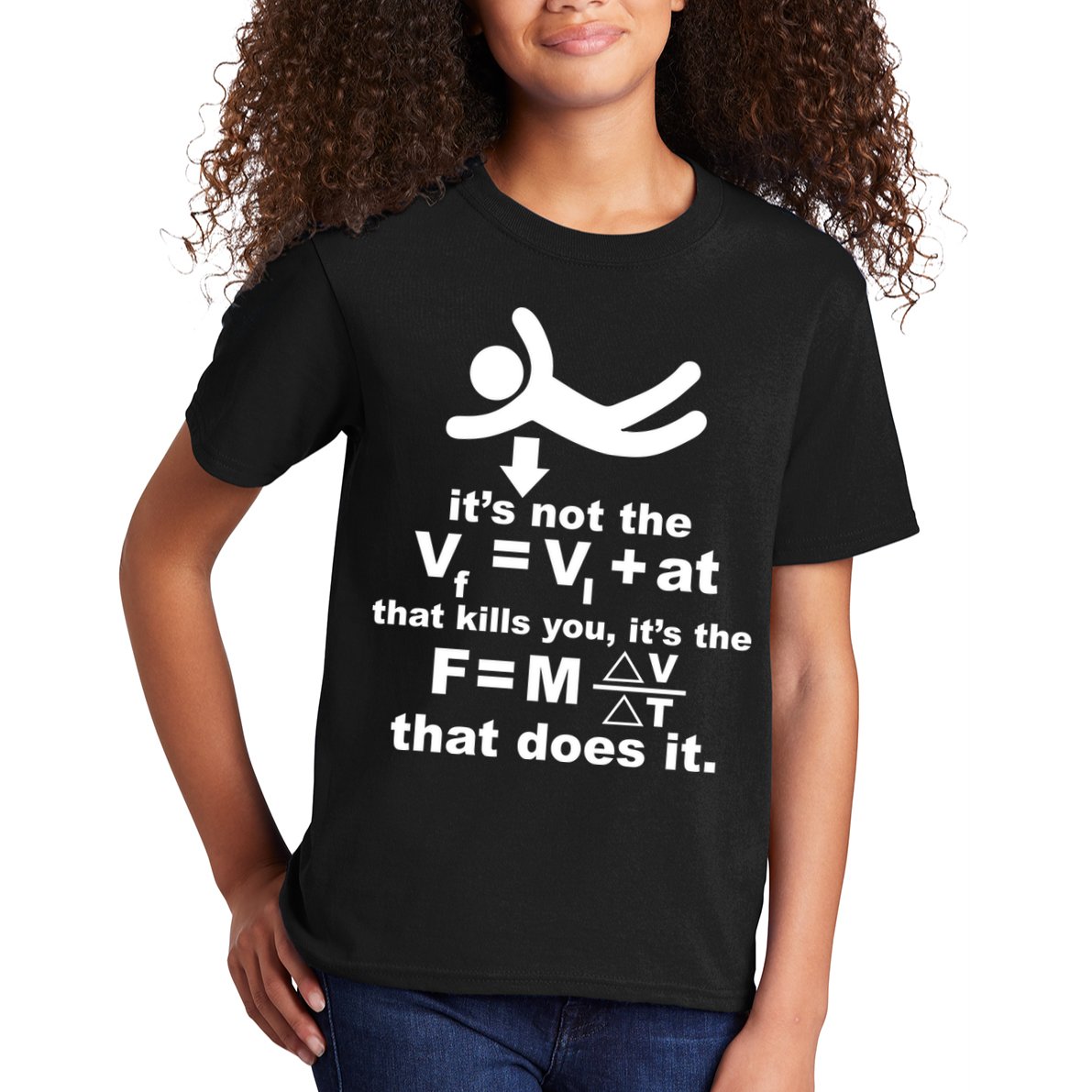 It's Not The Velocity That Kills You It's The Fall Kids T-Shirt
