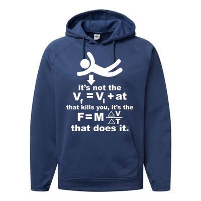 It's Not The Velocity That Kills You It's The Fall Performance Fleece Hoodie