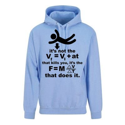 It's Not The Velocity That Kills You It's The Fall Unisex Surf Hoodie