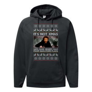 It's Not X-Mas Until Hans Gruber Falls From Nakatomi Plaza Performance Fleece Hoodie