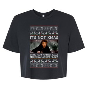 It's Not X-Mas Until Hans Gruber Falls From Nakatomi Plaza Bella+Canvas Jersey Crop Tee