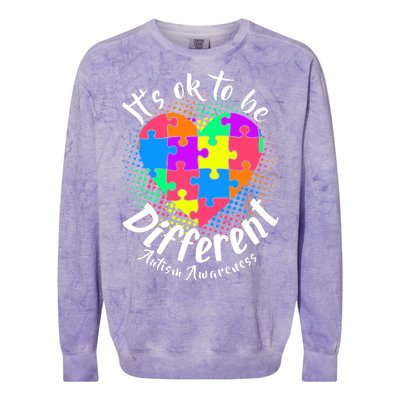 It's Ok To Be Different Autism Awareness Colorblast Crewneck Sweatshirt