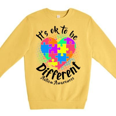 It's Ok To Be Different Autism Awareness Premium Crewneck Sweatshirt