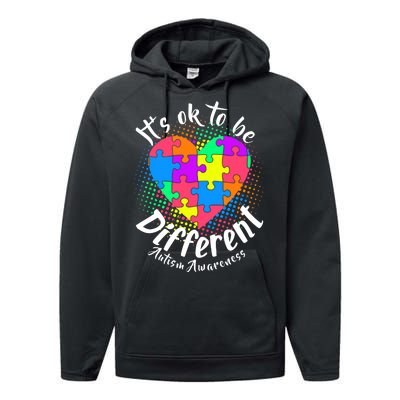 It's Ok To Be Different Autism Awareness Performance Fleece Hoodie