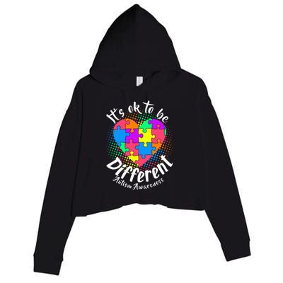 It's Ok To Be Different Autism Awareness Crop Fleece Hoodie