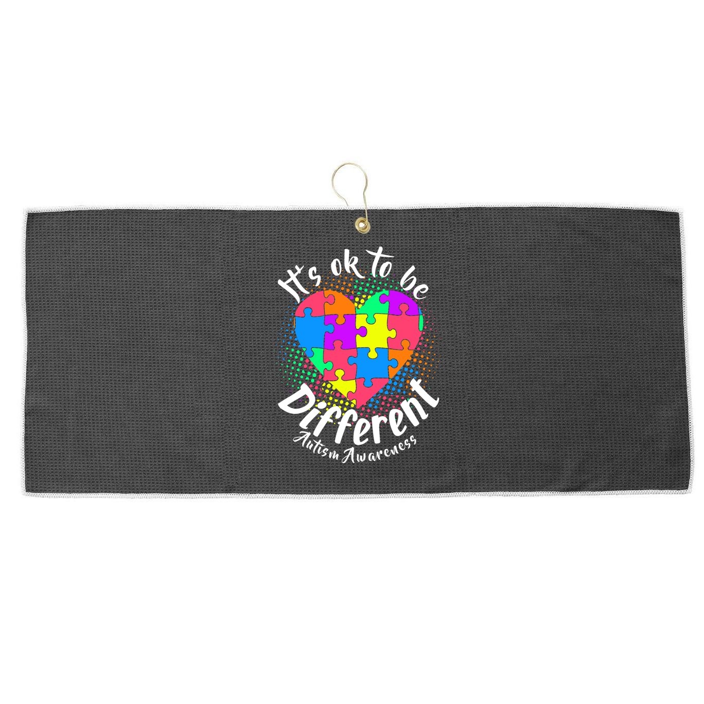 It's Ok To Be Different Autism Awareness Large Microfiber Waffle Golf Towel