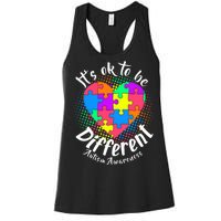 It's Ok To Be Different Autism Awareness Women's Racerback Tank