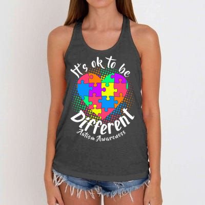 It's Ok To Be Different Autism Awareness Women's Knotted Racerback Tank