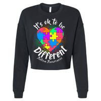 It's Ok To Be Different Autism Awareness Cropped Pullover Crew