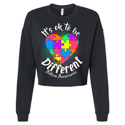 It's Ok To Be Different Autism Awareness Cropped Pullover Crew