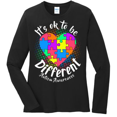 It's Ok To Be Different Autism Awareness Ladies Long Sleeve Shirt