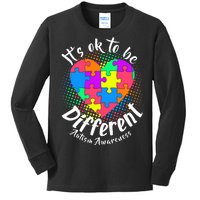 It's Ok To Be Different Autism Awareness Kids Long Sleeve Shirt