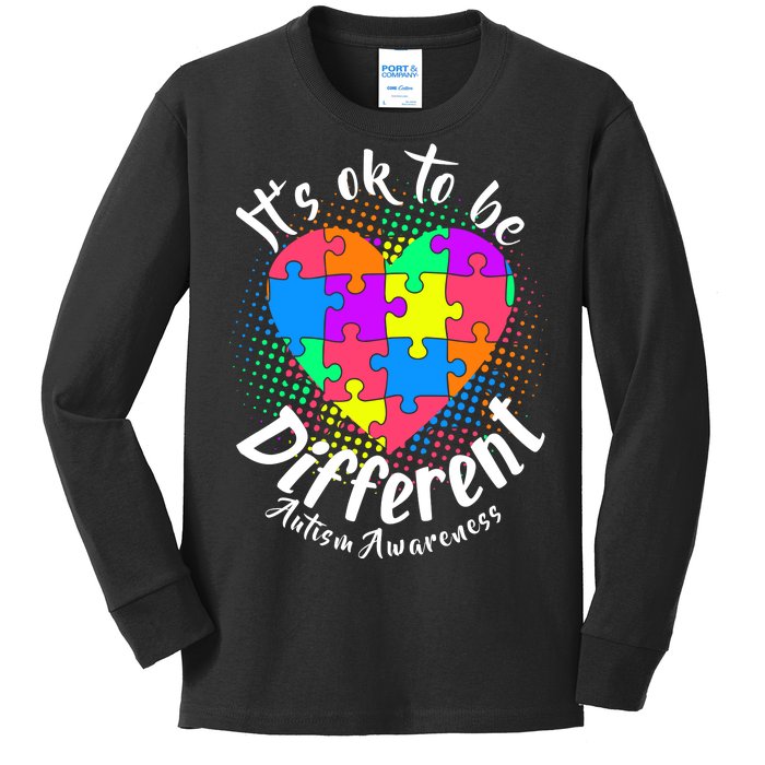 It's Ok To Be Different Autism Awareness Kids Long Sleeve Shirt