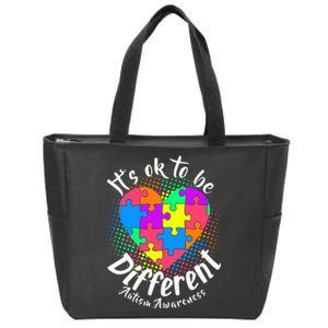 It's Ok To Be Different Autism Awareness Zip Tote Bag