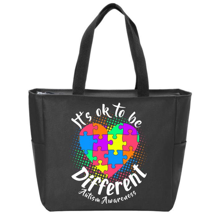 It's Ok To Be Different Autism Awareness Zip Tote Bag