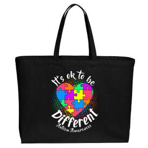 It's Ok To Be Different Autism Awareness Cotton Canvas Jumbo Tote