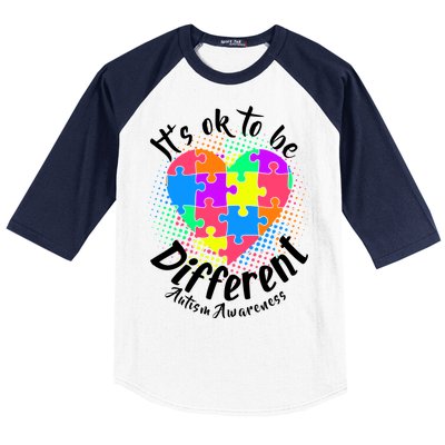 It's Ok To Be Different Autism Awareness Baseball Sleeve Shirt