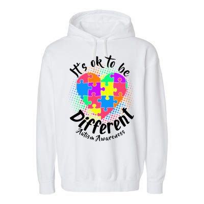 It's Ok To Be Different Autism Awareness Garment-Dyed Fleece Hoodie