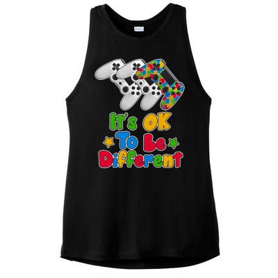 It's Ok To Be Different Autism Awareness Video Gamer  Ladies PosiCharge Tri-Blend Wicking Tank