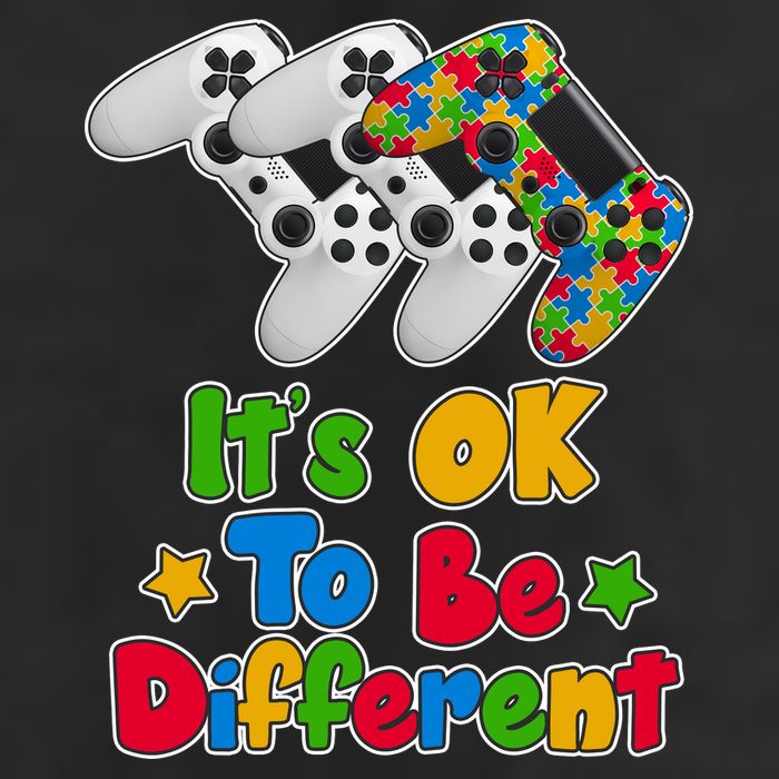 It's Ok To Be Different Autism Awareness Video Gamer  7 Panel Mesh Trucker Snapback Hat