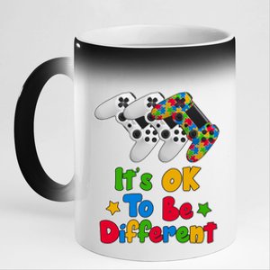 It's Ok To Be Different Autism Awareness Video Gamer  11oz Black Color Changing Mug