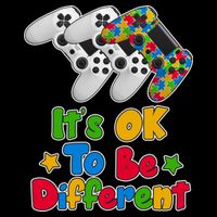 It's Ok To Be Different Autism Awareness Video Gamer  Flexfit Unipanel Trucker Cap