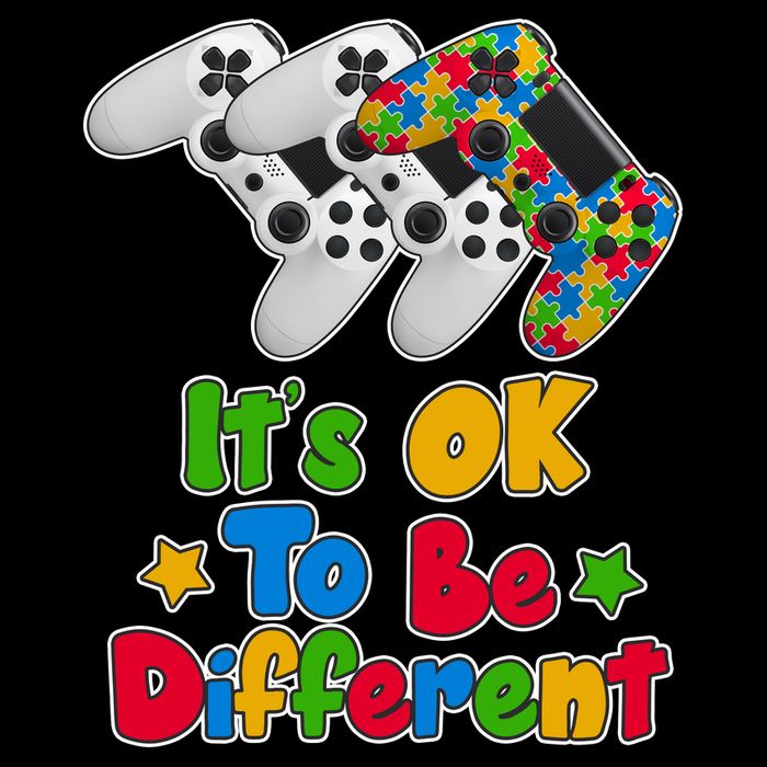 It's Ok To Be Different Autism Awareness Video Gamer  Flexfit Unipanel Trucker Cap