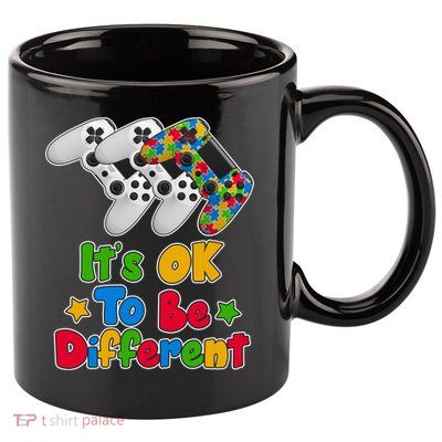 It's Ok To Be Different Autism Awareness Video Gamer  11oz C Handle Ceramic Mug