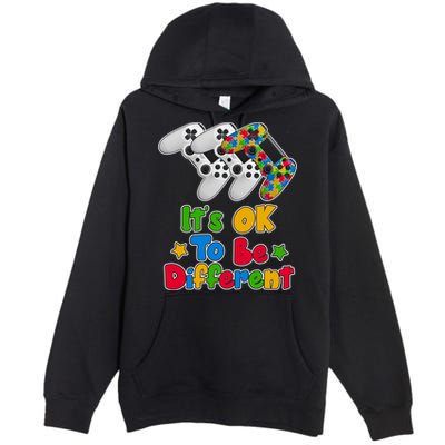 It's Ok To Be Different Autism Awareness Video Gamer  Premium Pullover Hoodie