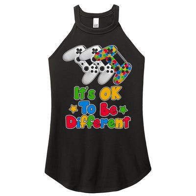 It's Ok To Be Different Autism Awareness Video Gamer  Women's Perfect Tri Rocker Tank