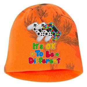 It's Ok To Be Different Autism Awareness Video Gamer  Kati - Camo Knit Beanie