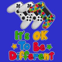 It's Ok To Be Different Autism Awareness Video Gamer  Button