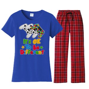 It's Ok To Be Different Autism Awareness Video Gamer  Women's Flannel Pajama Set