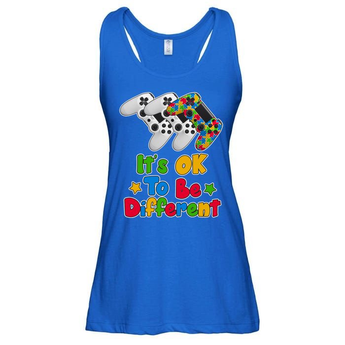 It's Ok To Be Different Autism Awareness Video Gamer  Ladies Essential Flowy Tank