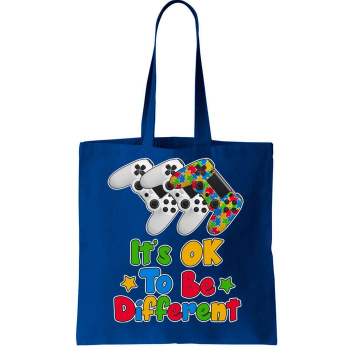 It's Ok To Be Different Autism Awareness Video Gamer  Tote Bag