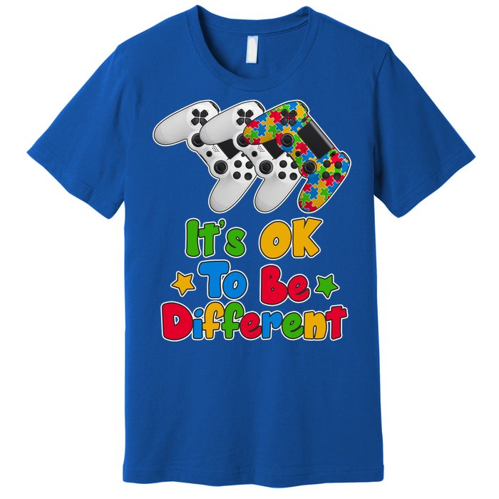 It's Ok To Be Different Autism Awareness Video Gamer  Premium T-Shirt