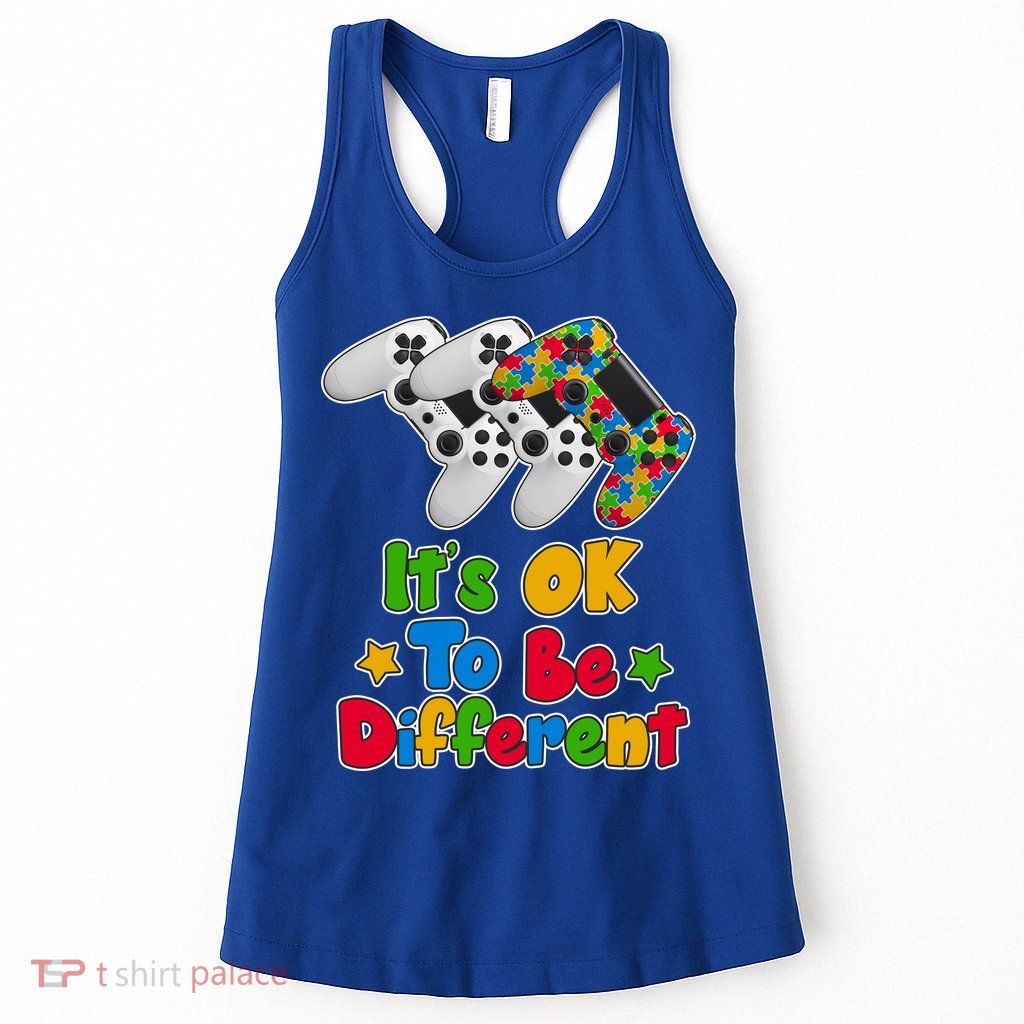 It's Ok To Be Different Autism Awareness Video Gamer  Womens Tank Top
