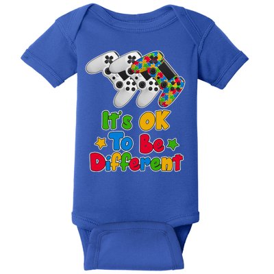 It's Ok To Be Different Autism Awareness Video Gamer  Baby Bodysuit