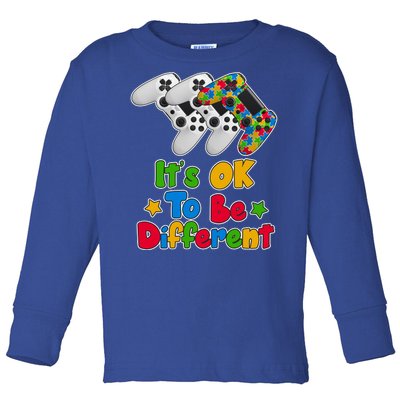 It's Ok To Be Different Autism Awareness Video Gamer  Toddler Long Sleeve Shirt