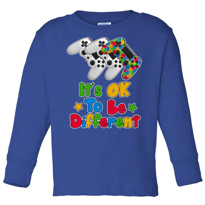 It's Ok To Be Different Autism Awareness Video Gamer  Toddler Long Sleeve Shirt