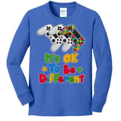 It's Ok To Be Different Autism Awareness Video Gamer  Kids Long Sleeve Shirt