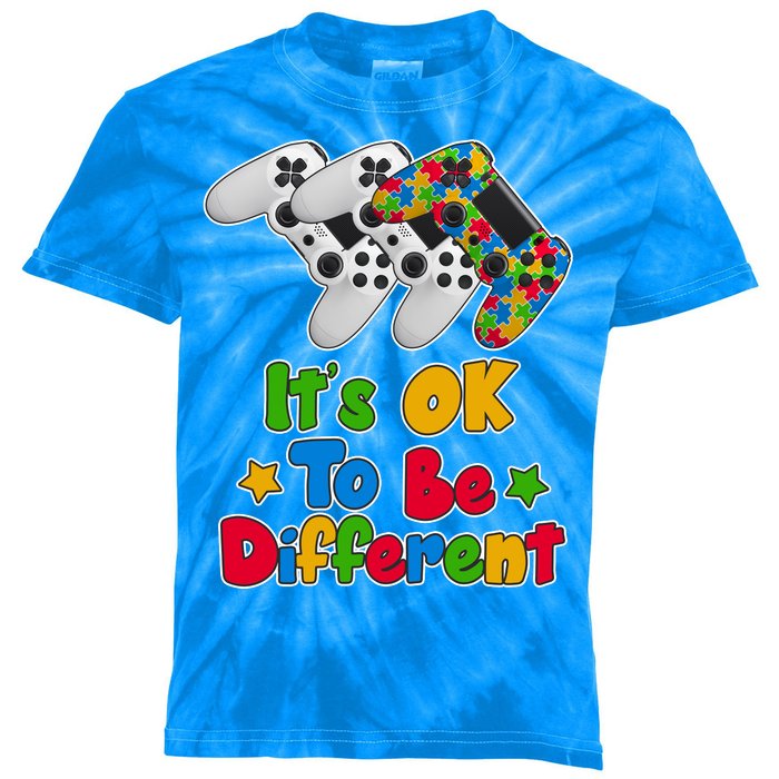 It's Ok To Be Different Autism Awareness Video Gamer  Kids Tie-Dye T-Shirt