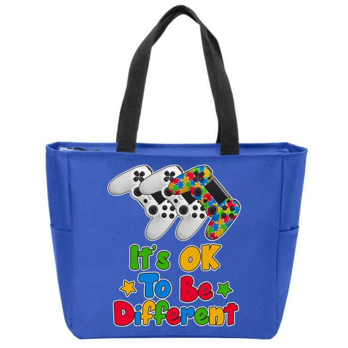 It's Ok To Be Different Autism Awareness Video Gamer  Zip Tote Bag