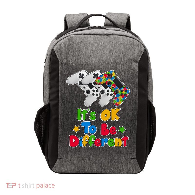 It's Ok To Be Different Autism Awareness Video Gamer  Vector Backpack