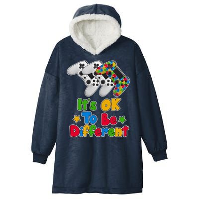 It's Ok To Be Different Autism Awareness Video Gamer  Hooded Wearable Blanket