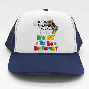 It's Ok To Be Different Autism Awareness Video Gamer  Trucker Hat