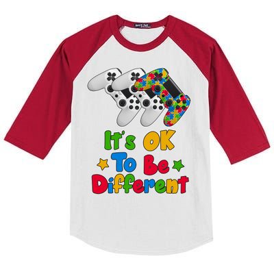 It's Ok To Be Different Autism Awareness Video Gamer  Kids Colorblock Raglan Jersey