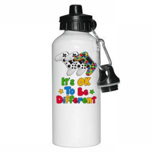 It's Ok To Be Different Autism Awareness Video Gamer  Aluminum Water Bottle