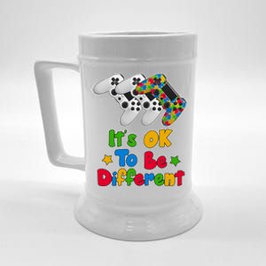 It's Ok To Be Different Autism Awareness Video Gamer  Beer Stein